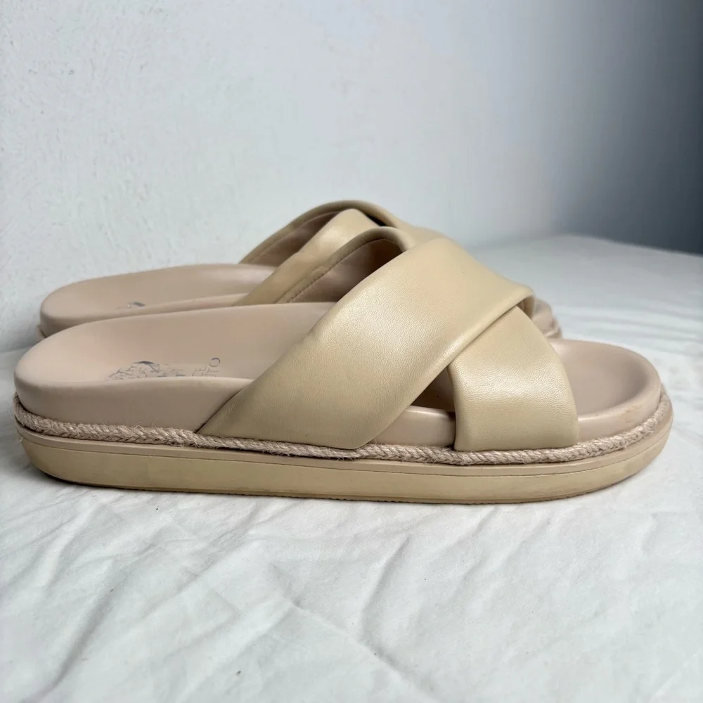 Vince Camuto Cresila Leather Light Platform Sandal Ivory Size 9 - Picture 2 of 12